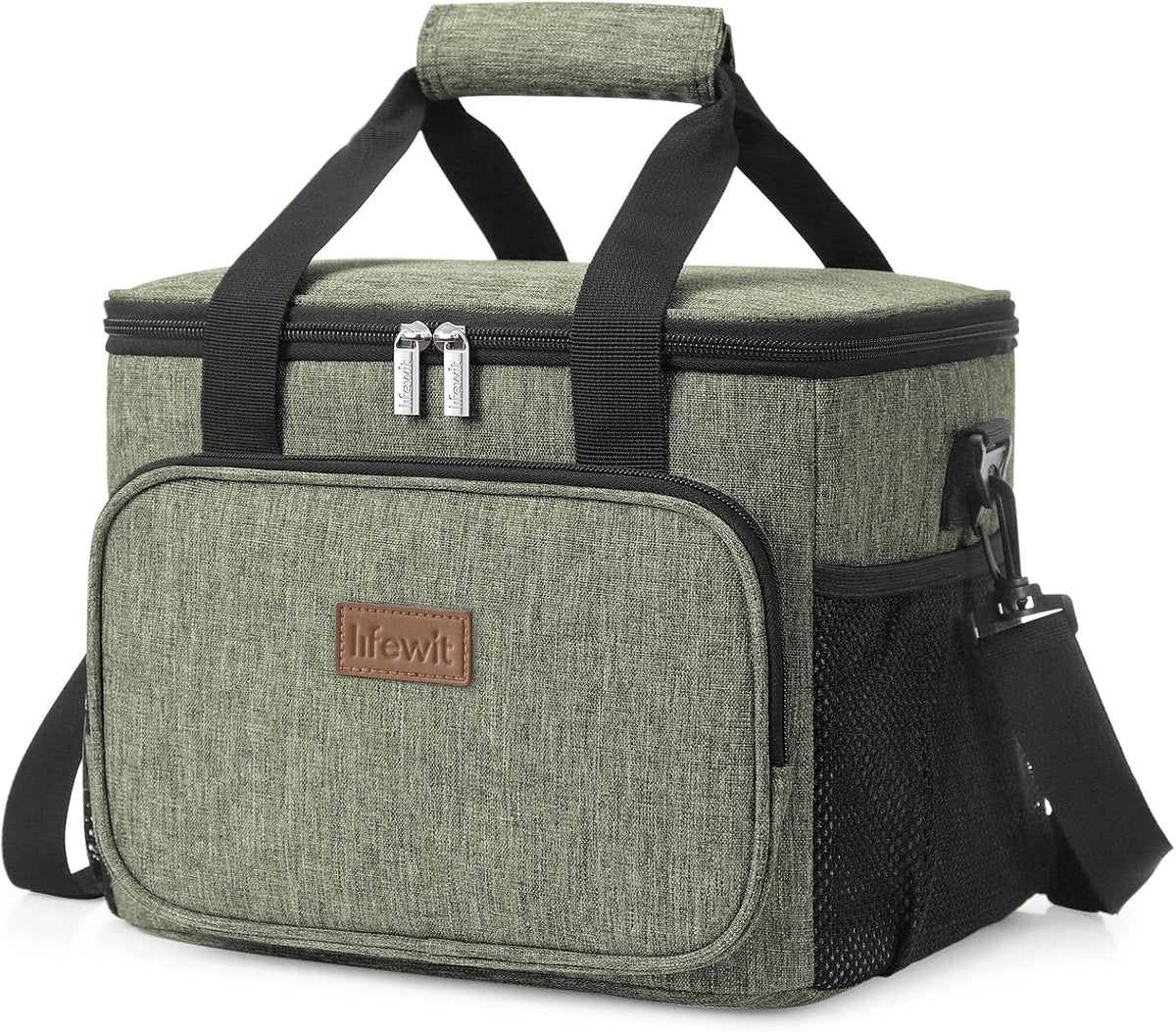 Lifewit Large Lunch Bag Insulated Lunch Box Soft Cooler Cooling Tote for Adult Men Women, Dark Green 24-Can (15L)
