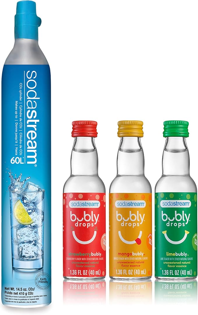 SodaStream 60L Co2 Stock-Up Bundle with Bubly 3-Pack