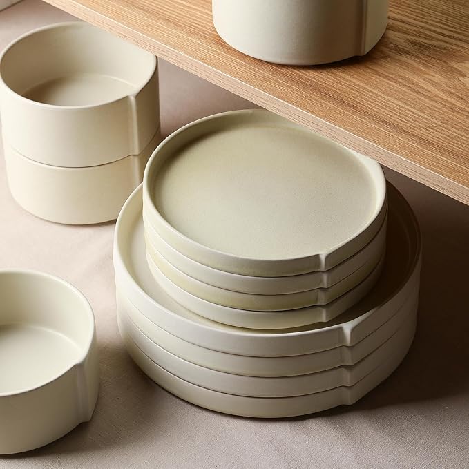 Stone Lain Bao 12-Piece Dinnerware Set Stoneware, Beige