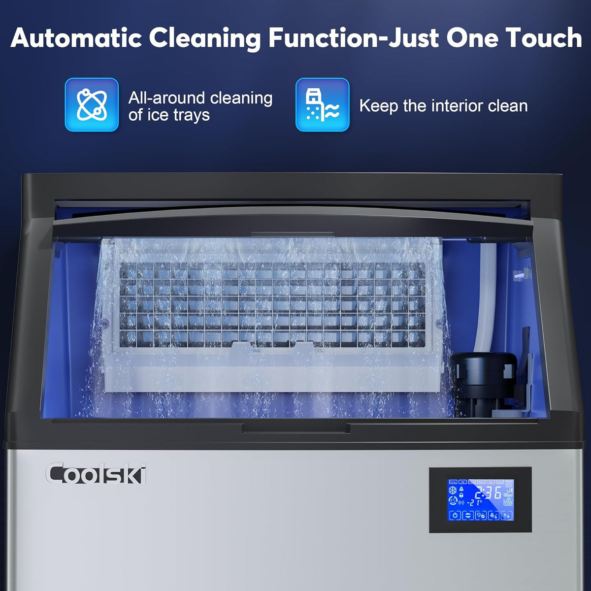 Commercial Ice Maker Machine 360LBS/Day, 26’’ Under Counter Ice Maker with 700W SECOP Compressor/Large Storage Capacity, ETL Approved Ice Machine for Bars/Home