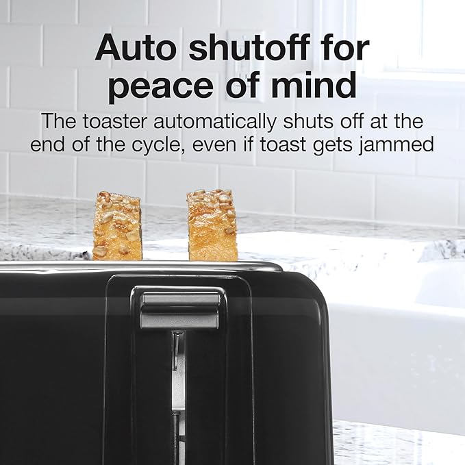 Proctor Silex 4 Slice Toaster with Extra Wide Slots for Bagels, Cool-Touch Walls, Shade Selector With 7 Browning Levels, Toast Boost, Auto Shut-off and Cancel Button, Black (24215PS)
