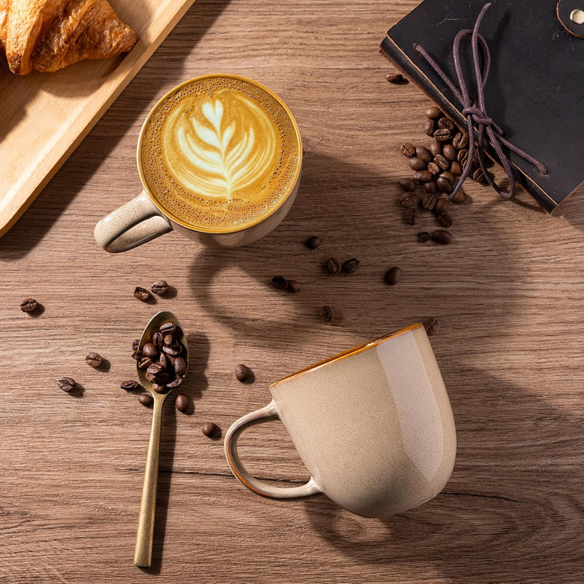 AmorArc 12oz Coffee Mugs, Ceramic Coffee Mugs set of 6 for Man, Woman, Dad, Mom, Modern Coffee Mugs with handle for Latte/Cappuccino/Milk/Cocoa. Dishwasher&Microwave Safe Latte