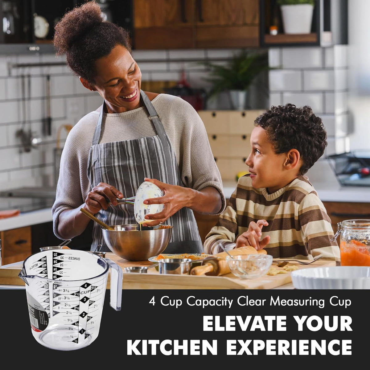 Chef Craft Select Plastic Measuring Cup, 4 Cup, Clear