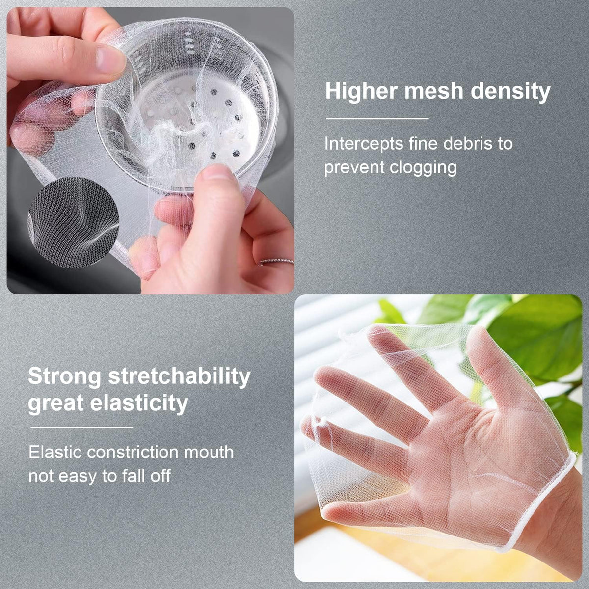 200 Pcs Sink Strainer Bags, Disposable Mesh Sink Filter Bag for Kitchen Sink, Filter Bag Sink Strainer Cover for Most Sizes of Floor Drain Kitchen Sink Bathroom (B-200PCS)