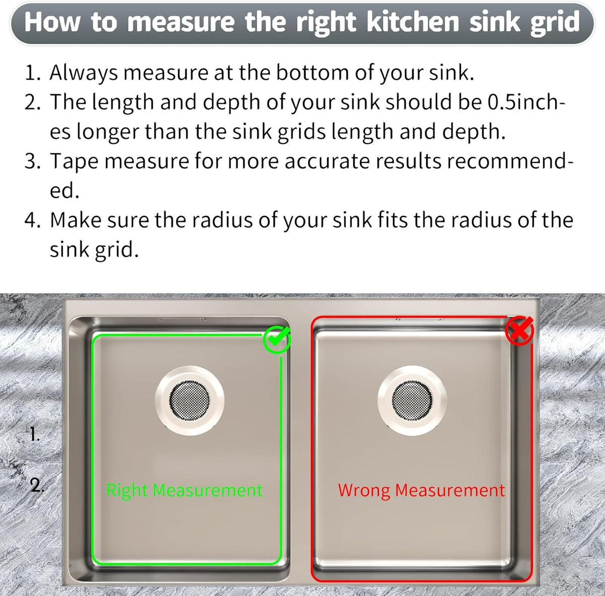 Stainless Steel Sink Protectors for Kitchen Sink, 13.12’’x11.6’’ Sink Protector Grid with Rear Drain, Rust Resistant Sink Grate for Bottom of Kitchen Sink with Sink Drain Strainer