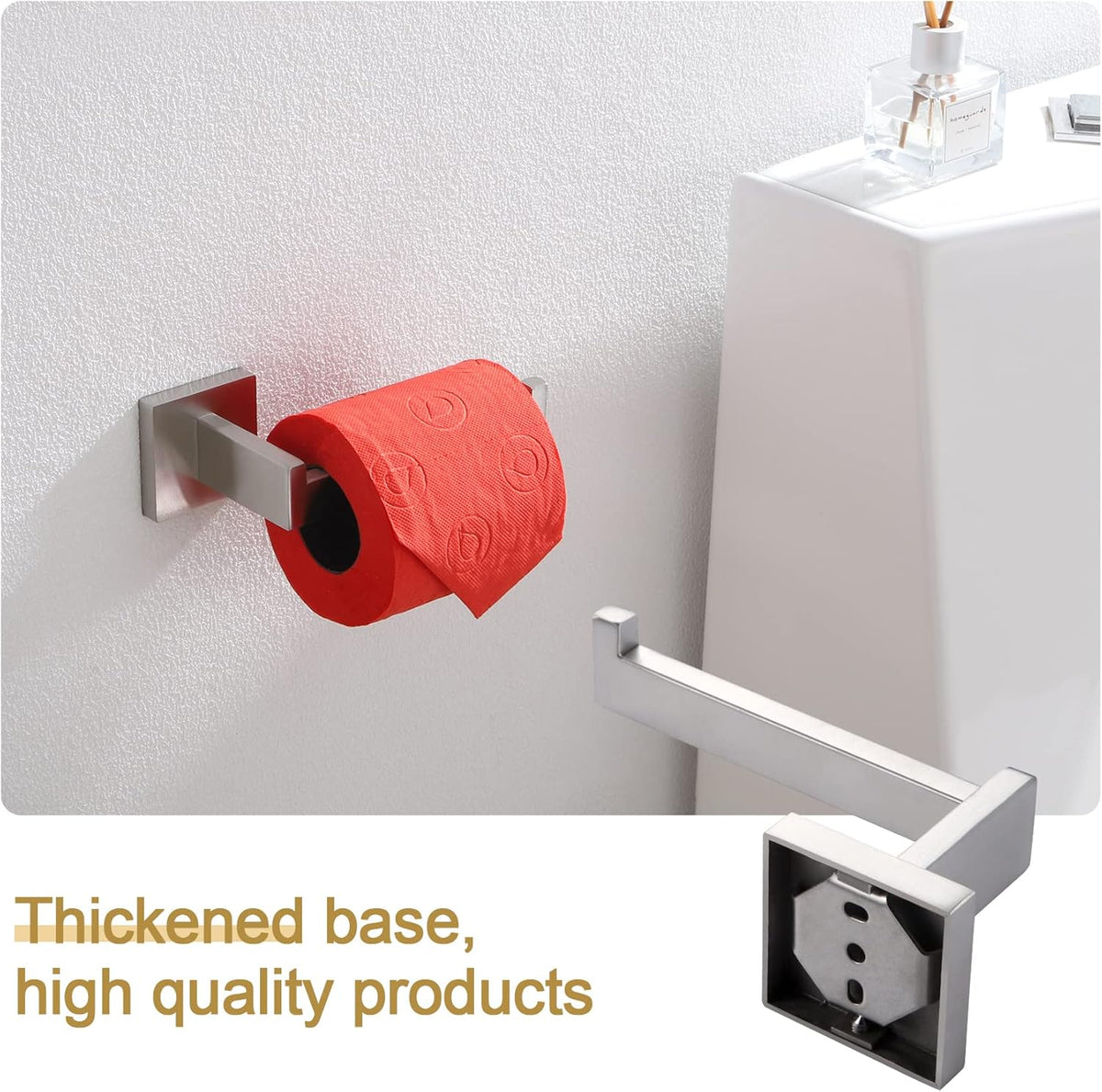 KOKOSIRI Toilet Paper Roll Holder Brushed Nickel Toilet Paper Holder Stainless Steel for Kitchen Bathroom Dispenser Wall Mounted, B2003BR