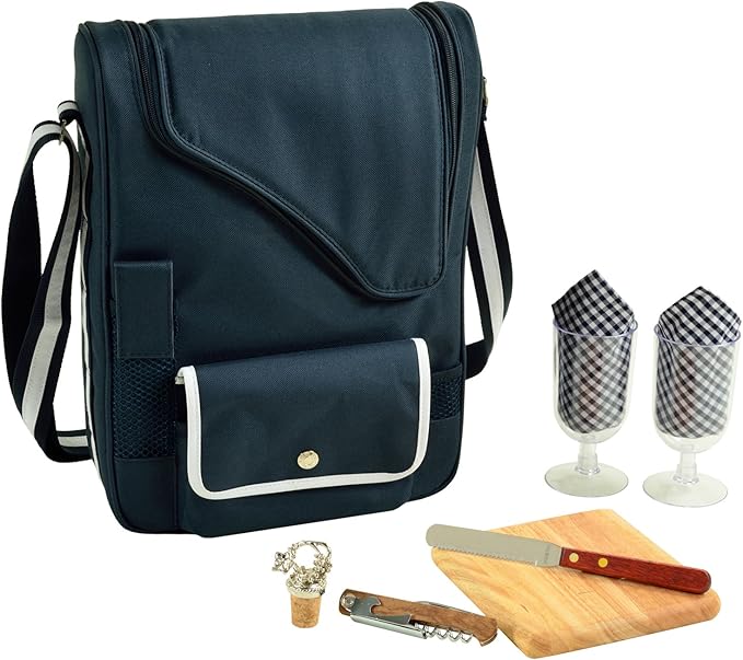 Picnic at Ascot Original Insulated Wine and Cheese Cooler Bag - Designed, Assembled & Quality Approved in the USA