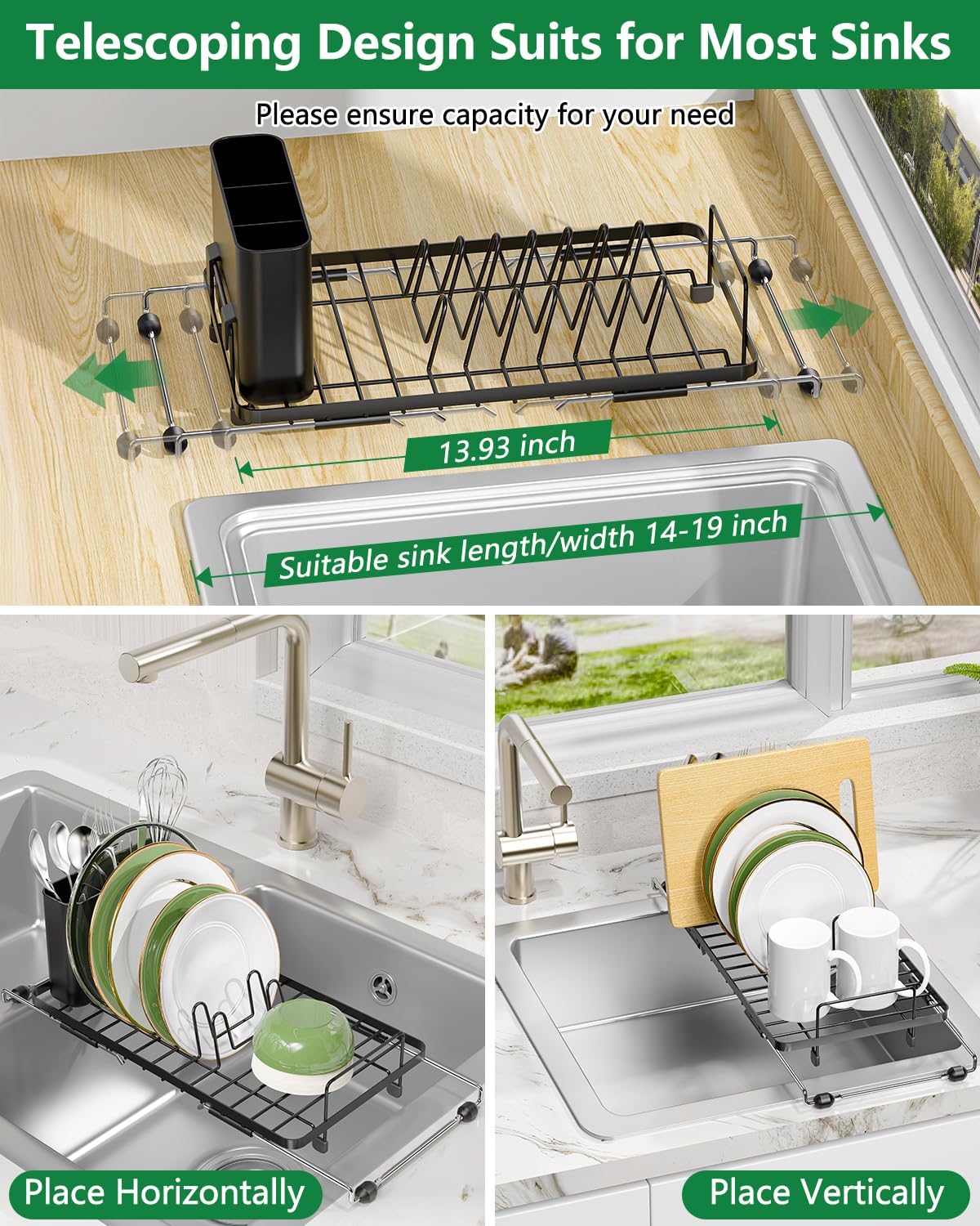 Extendable Dish Drying Rack Small