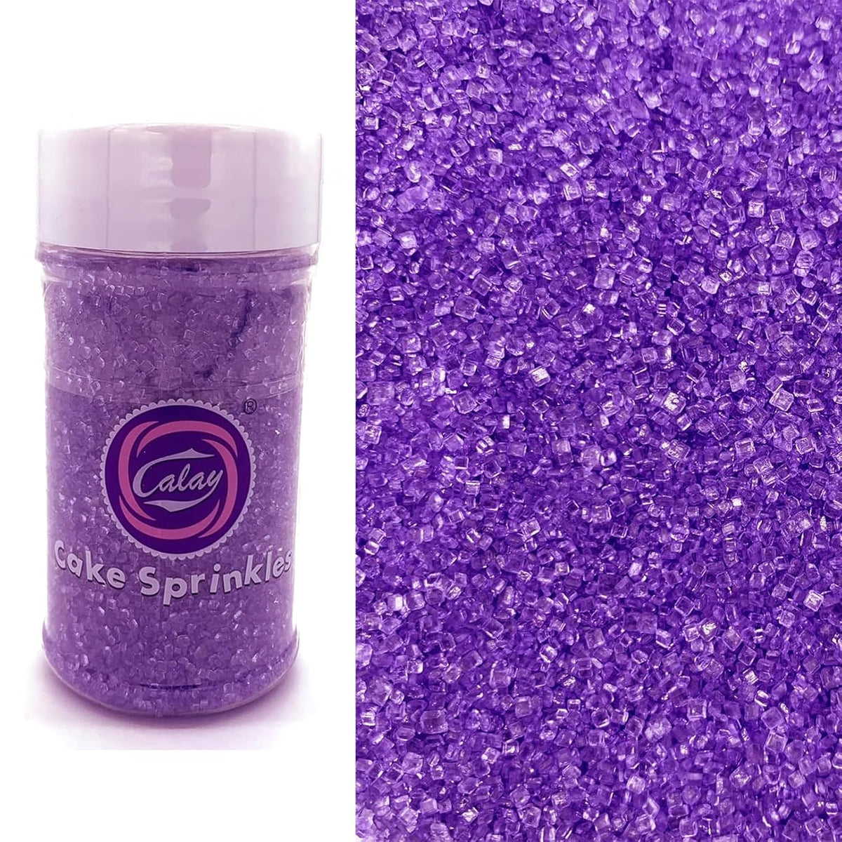 Sentovac Purple Sanding Sugar for Baking Edible Sparkling Sugar Sprinkles Coarse Sugar Crystals for Baking Topping Cake Cookie Cupcake Topper Ice Cream Decoration Supplies 3.2 OZ