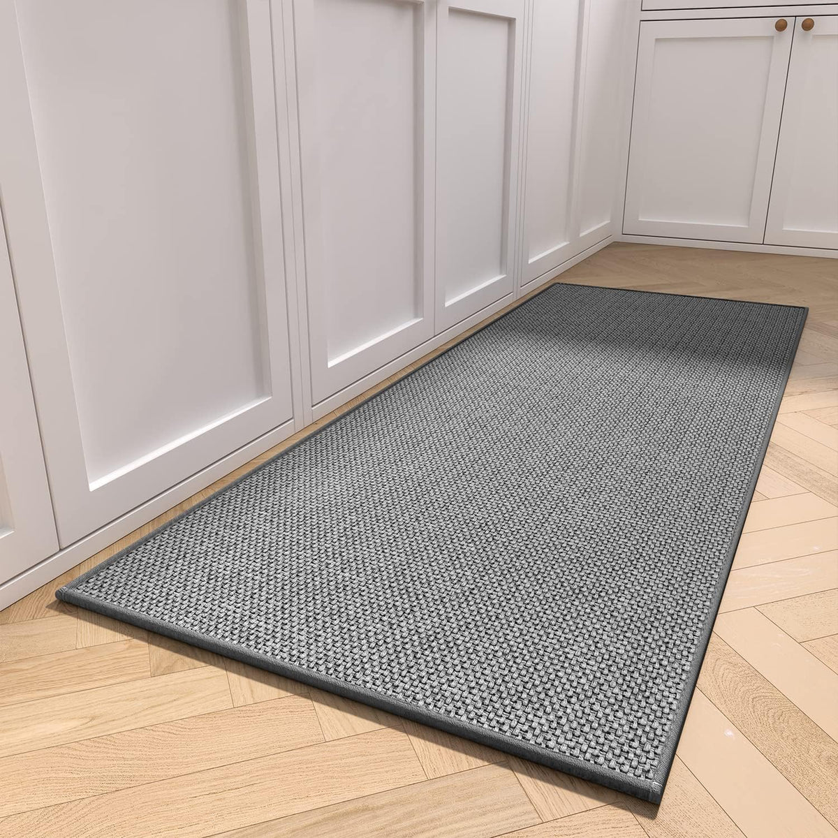 Kitchen Rugs and Mats Non Skid Washable, Absorbent Runner Rugs for Kitchen, Front of Sink, Kitchen Mats for Floor(Dark Grey, 20"x47")
