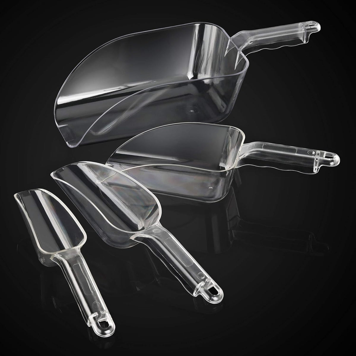 New Star Foodservice 34448 Polycarbonate Plastic Utility Ice Scoop, Clear, 64-Ounce