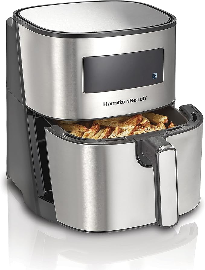 Hamilton Beach 5.8 Quart Digital Air Fryer Oven with 8 Presets, Easy to Clean Nonstick Basket, Black (35075)