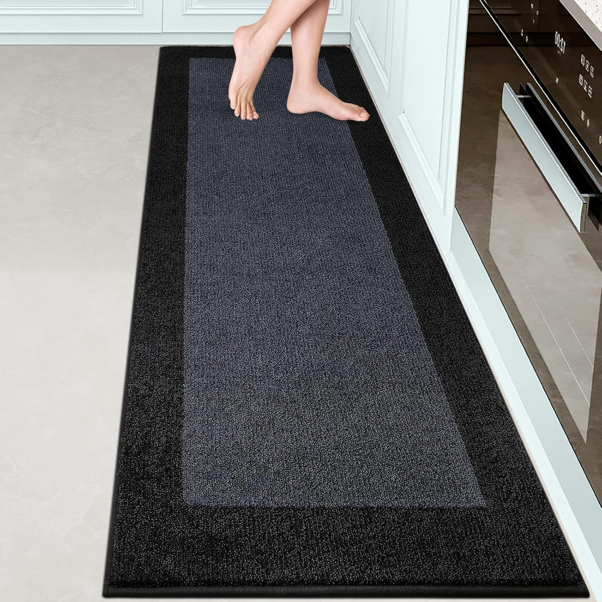 Machine Washable Kitchen Rug 24" x 84", Non Slip Kitchen Mat for Floor, Absorbent Entrance Runner Rug for Bedroom, Hallway, Bathroom, Door (Roll Packing)