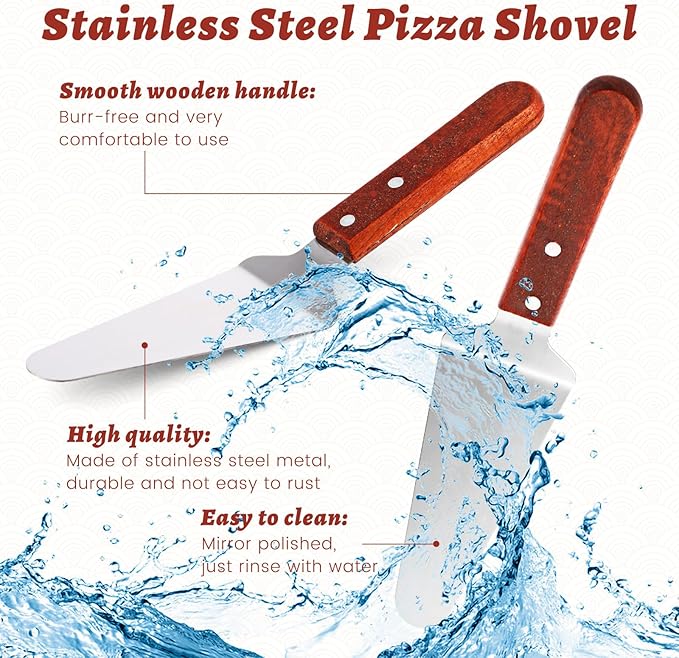12 Pcs Pizza Stand Set: 4 Metal Stands, 4 Pizza Pans, 4 Spatulas for Weddings, Party(Silver,Classic)