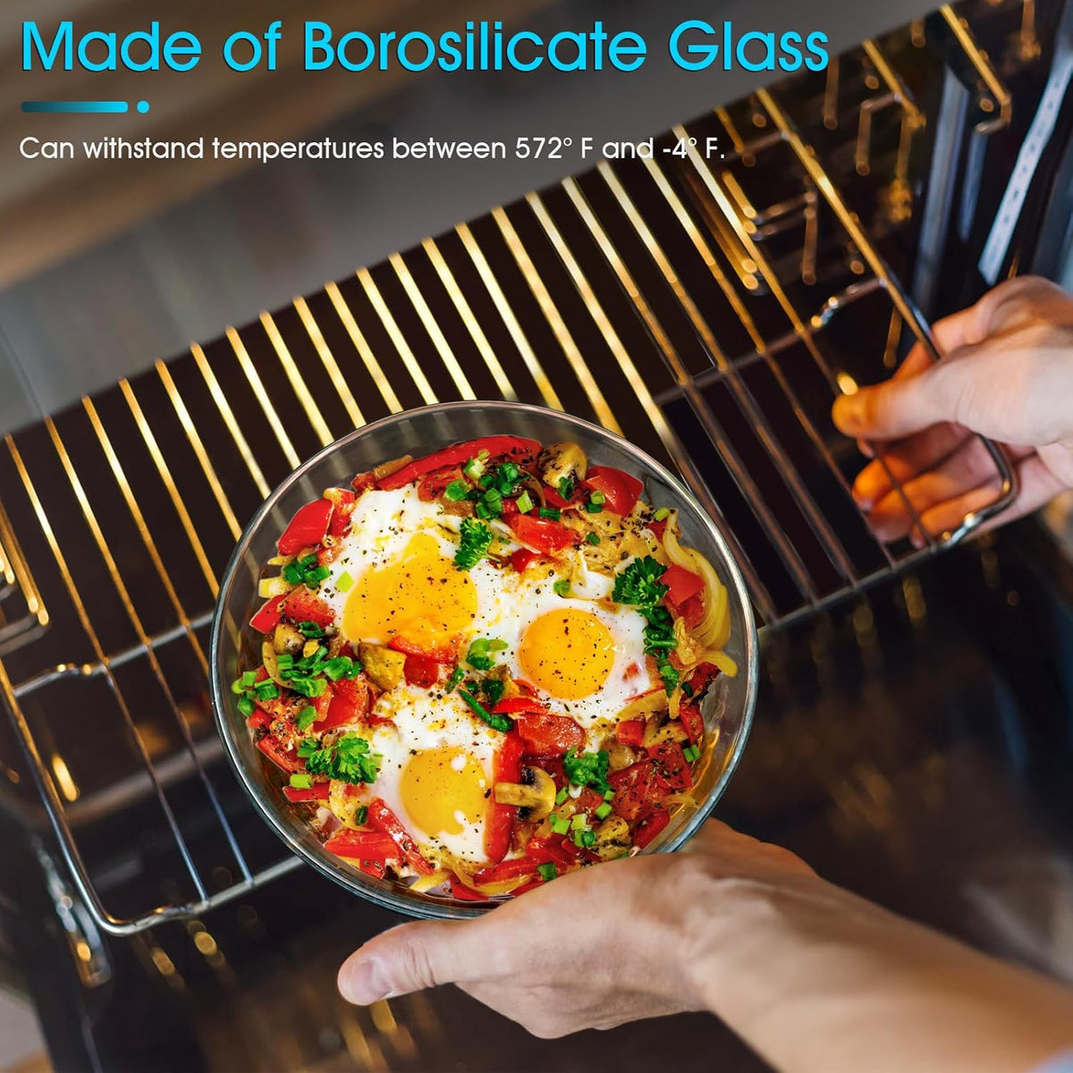 NUTRIUPS 1.6QT Round Glass Casserole Dish with Lid, Borosilicate Glass, Round Casserole for Oven