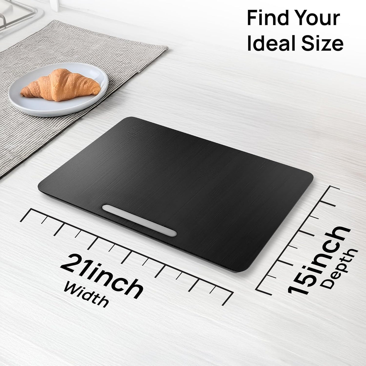 Ibyx Elegant Sliding Tray for Your Coffee Maker & Heavy Kitchen Appliances - Sturdy, Slides Easily from Under The Cabinet (Black, 21" W x 15" D)