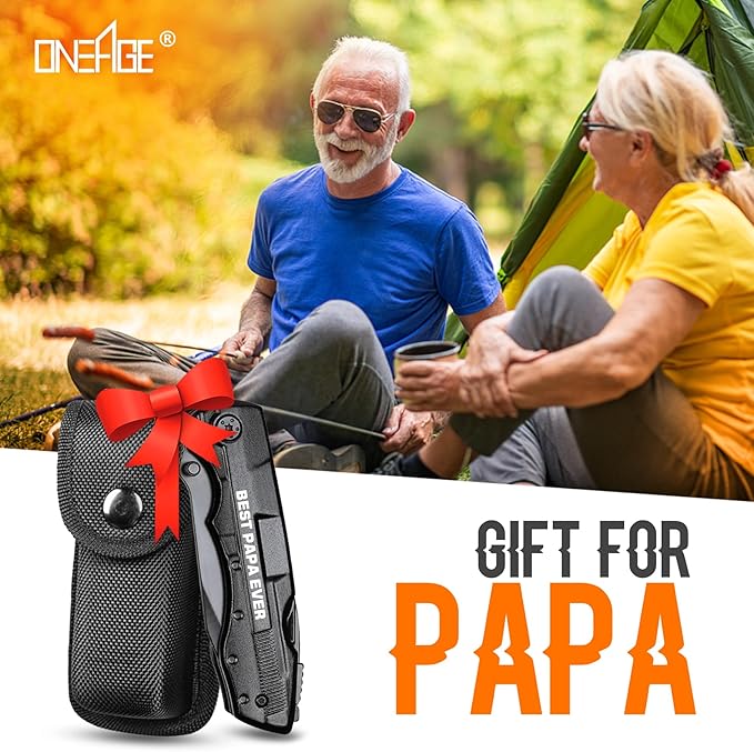 Papa Gifts, "BEST PAPA EVER"Multitool Knife, Papa Christmas Gift, Papas Fathers Day Birthday Gifts, Papa’s Gift from Grandchildren, Present Idea for Papas, Best Papa’s Presents