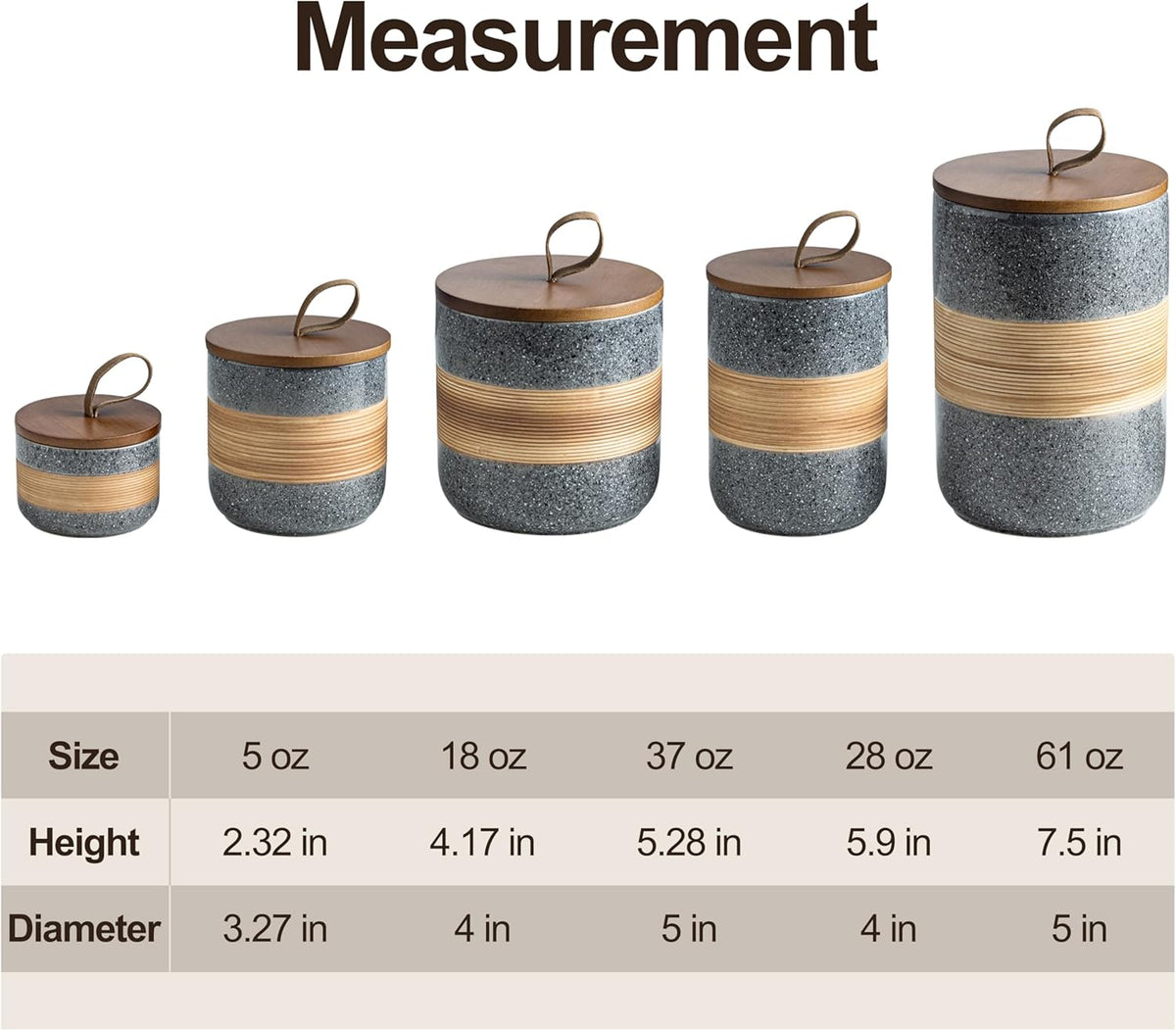 Spice Jars with Airtight Lid, Coffee Container Canister Kitchen Food Storage Jars for Spice Sugar Tea Bag, Stackable Decorative Jars for Countertop, Grey & 37oz