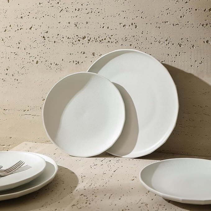 Stone Lain Rio 4-Piece Salad Plate Set Stoneware, Beige