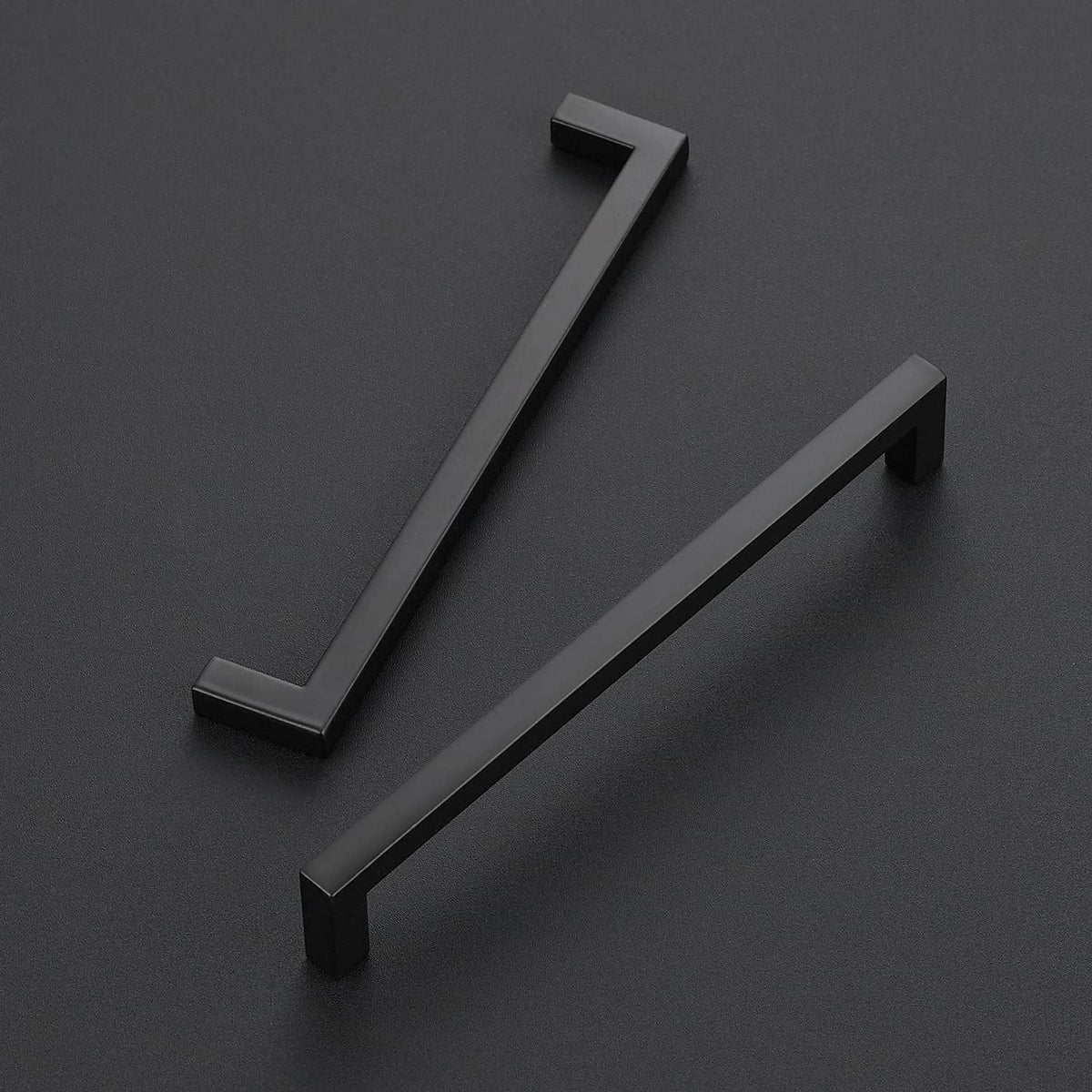 Ravinte 20 Pack Solid 6-1/4 Inch Center to Center Slim Square Bar Drawer Handles - Cabinet Hardware Pulls in Matte Black for Kitchen