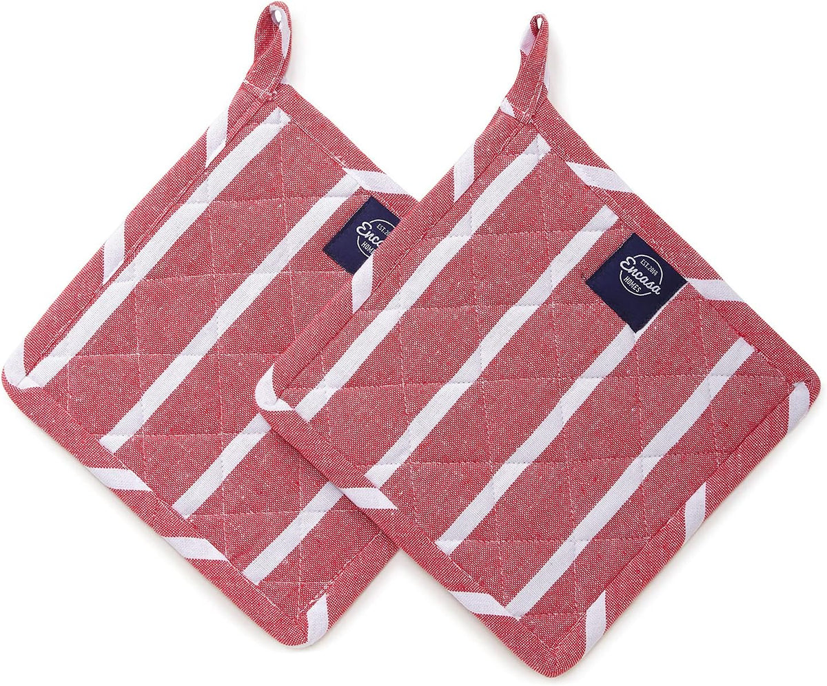 Encasa XO 8 inches Oven Microwave Potholders (2 pc Set) for Kitchen Cooking & Baking - Heat Resistant, Thick & Safe, Protection of Hands from Hot Utensils
