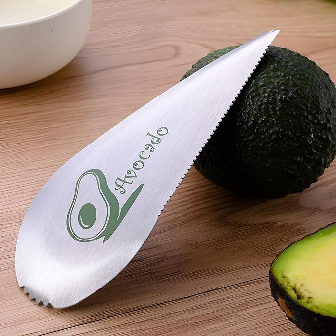 Metal Avocado Slicer & Cutter : Satinless Steel Avocado Cutter & Slicer Effortlessly Cut Fruits and Avocados Durable and Long Lasting
