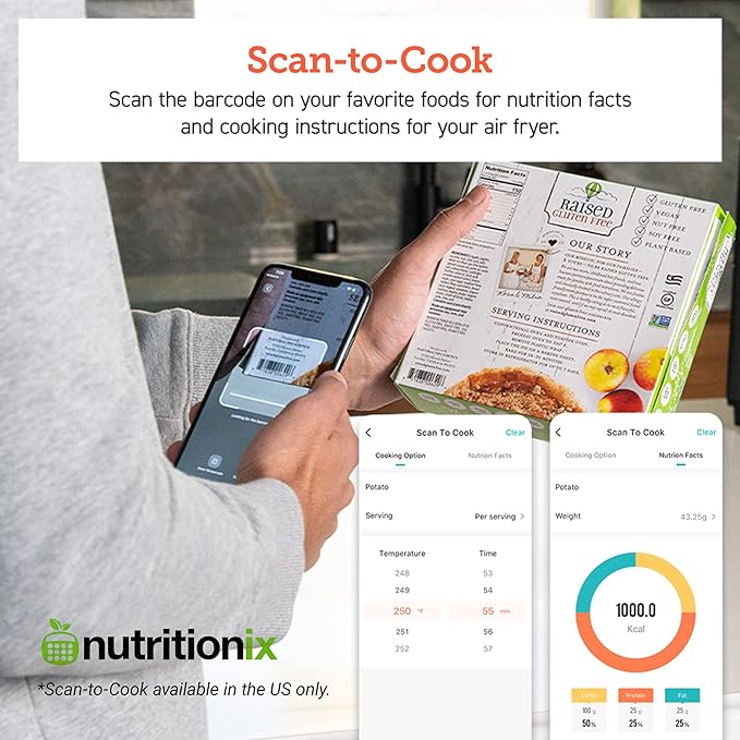 COSORI Air Fryer 5.8QT Pro Gen Smart 11-in-1 Toaster Oven , 100 Recipes Cookbook, 200+ Online Recipes , APP and Touch Screen Control, Works with Alexa & Google Assistant, Dishwasher-Safe Square Basket