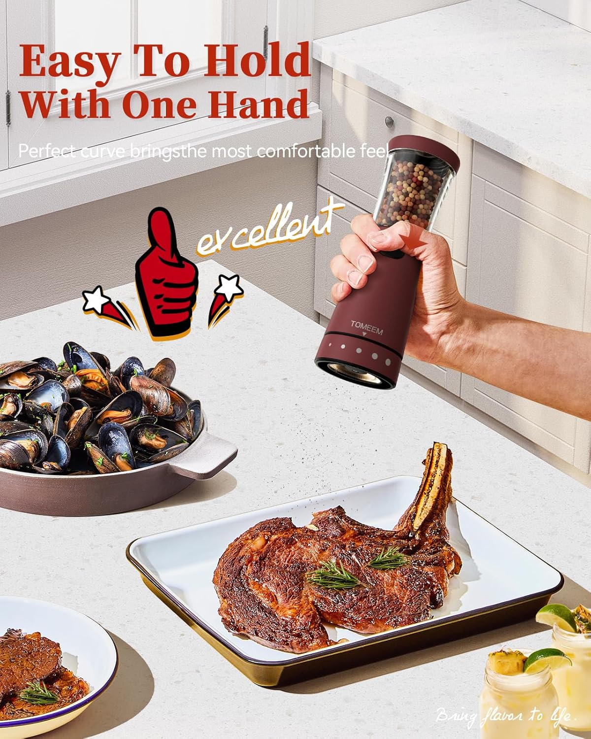 Electric Salt and Pepper Grinder Set with Storage Base, Stainless Steel Rechargeable Salt and Pepper Grinder Set with 4.5 oz Large Capacity, 1.8" Wide Mouth, Adjustable Coarseness, Ideal for Kitchen