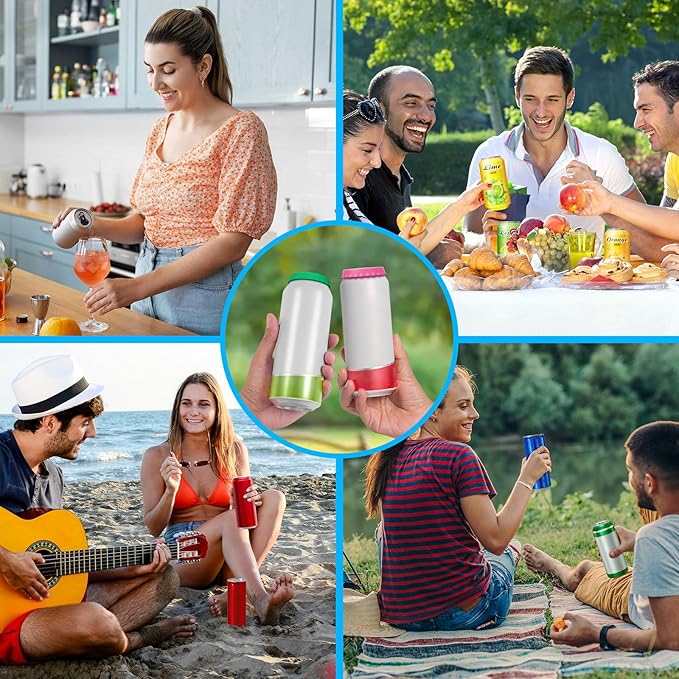 6 Pack Silicone Soda Can Cover Lids, Reusable Soda Can Lids Beer Can Covers Pop Can Covers, BPA Free Silicone Can Cover, Stopper and Protector for Soda, Beer, Beverage, Juice, Coke, Fits Standard Cans