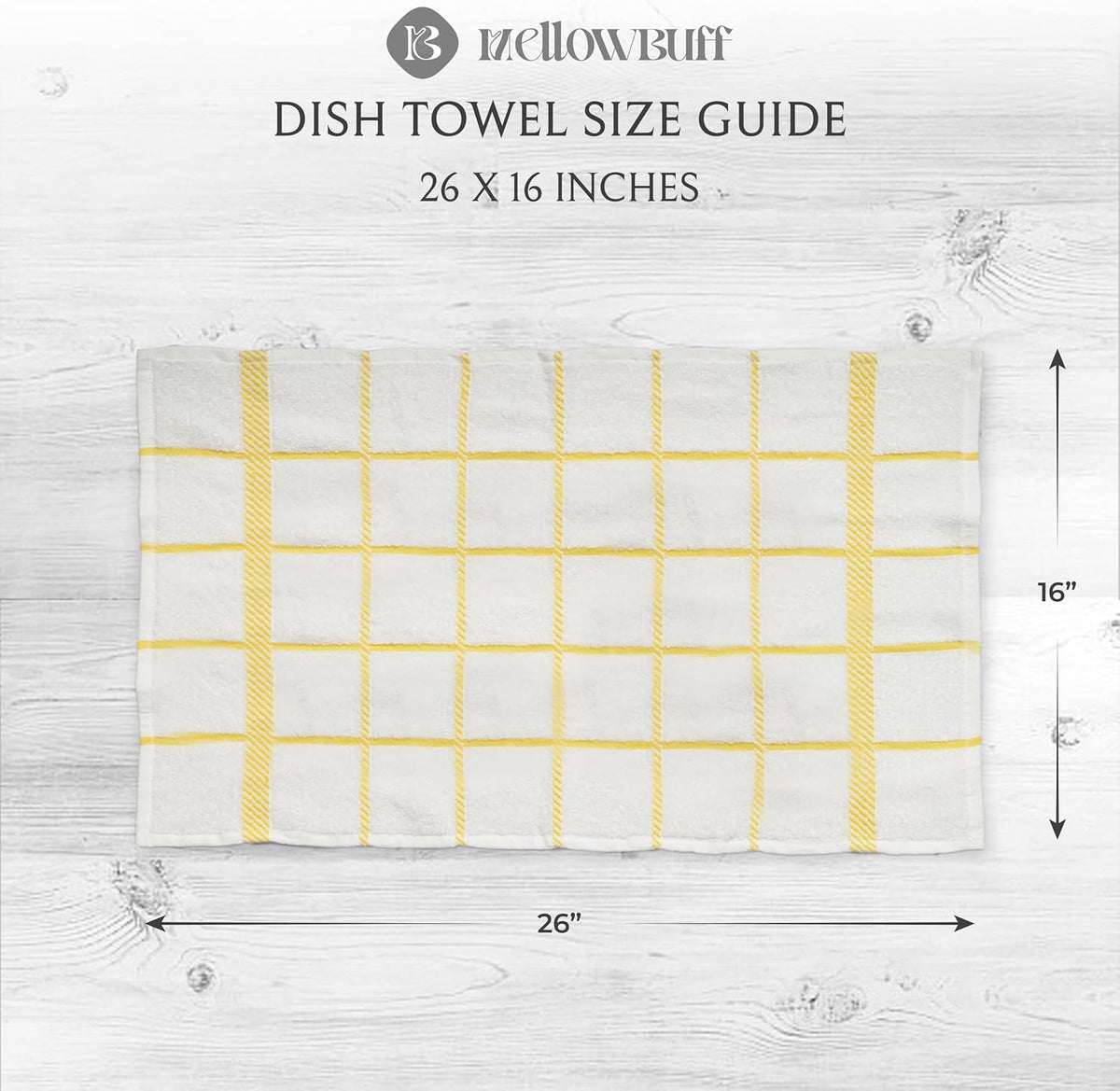 100% Cotton Terry Dish Towels, 4 Pack Checks, 16 x26 Inches, Super Soft and Absorbent Kitchen Towels, Perfect for Kitchen Cleaning and Dish Washing | Assorted