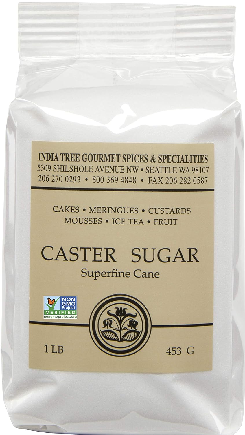 India Tree Caster Sugar, 1 lb 1 Pound (Pack of 4)