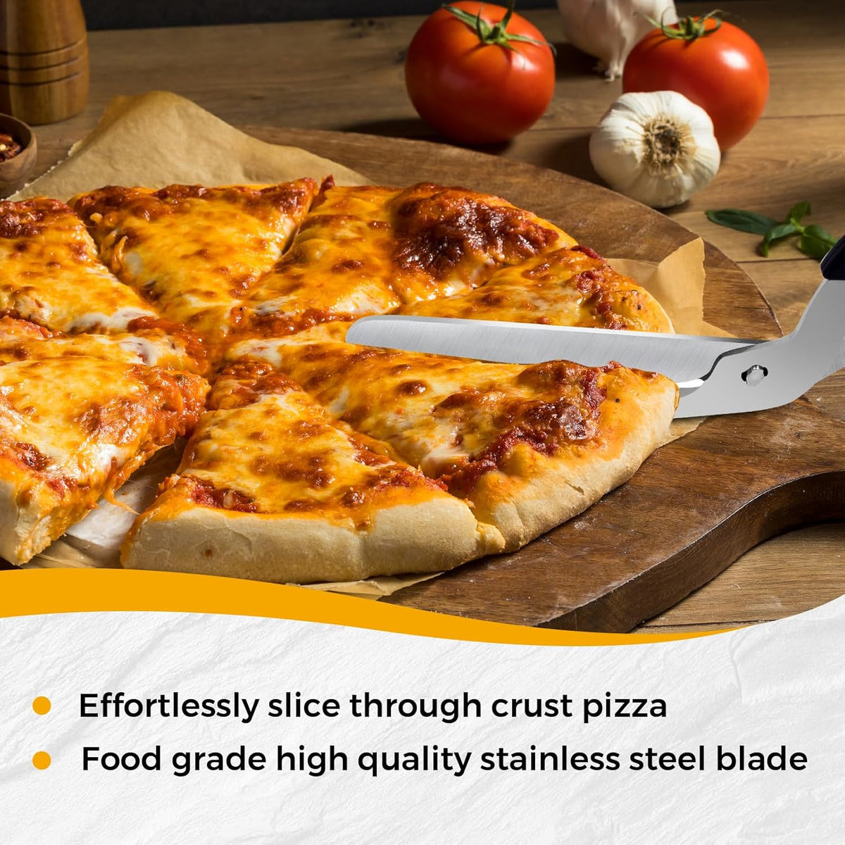 Detachable Pizza Scissors Pizza Cutter with Sharp Stainless Steel Blade and Ergonomic Soft Grip Black&Red