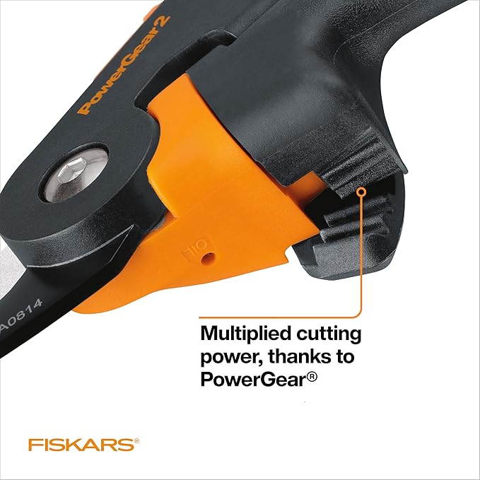 Fiskars PowerGear2 Softgrip Pruner for Branches, Optimizes Cutting Power and Leverage, Rust-Resistant Low-Friction Blade Coating for Smooth Cuts, Yard & Garden Tools