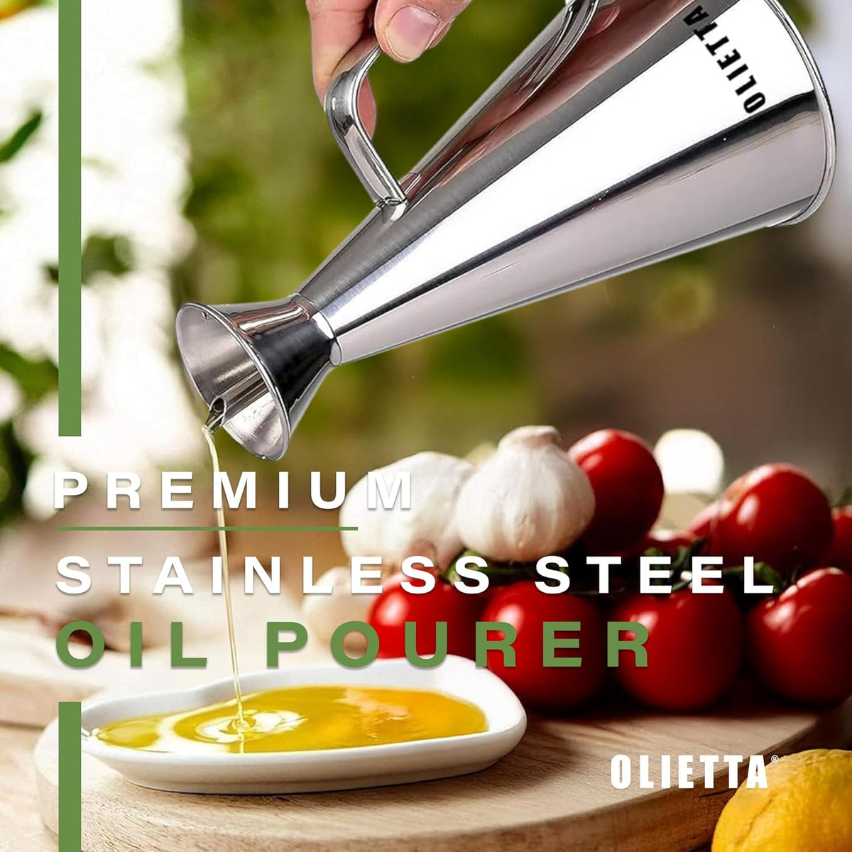 Olive Oil Dispenser Bottle Gold Stainless Steel Non Drip Leak Proof No Mess Vinegar Pourer & Kitchen Drizzler 8.5 oz 250ML 0.25 Litre Great for Pouring & Drizzling Easy to Clean & Leakproof