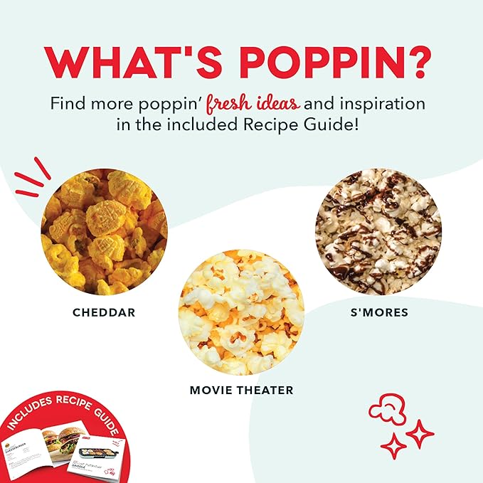 DASH Fresh Pop Popcorn Maker - Oil-Free, Air Popcorn Popper - With Measuring Cup & Recipe Guide - Perfect for Movie Nights - 16 Cups, White