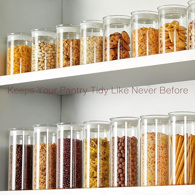 ZENS 27oz Glass Jars with Airtight Lid Set of 2, Clear Glass Storage Containers, Glass Kitchen Canisters with Airtight Lids, Coffee Jars for Brown Sugar, Pantry Organization