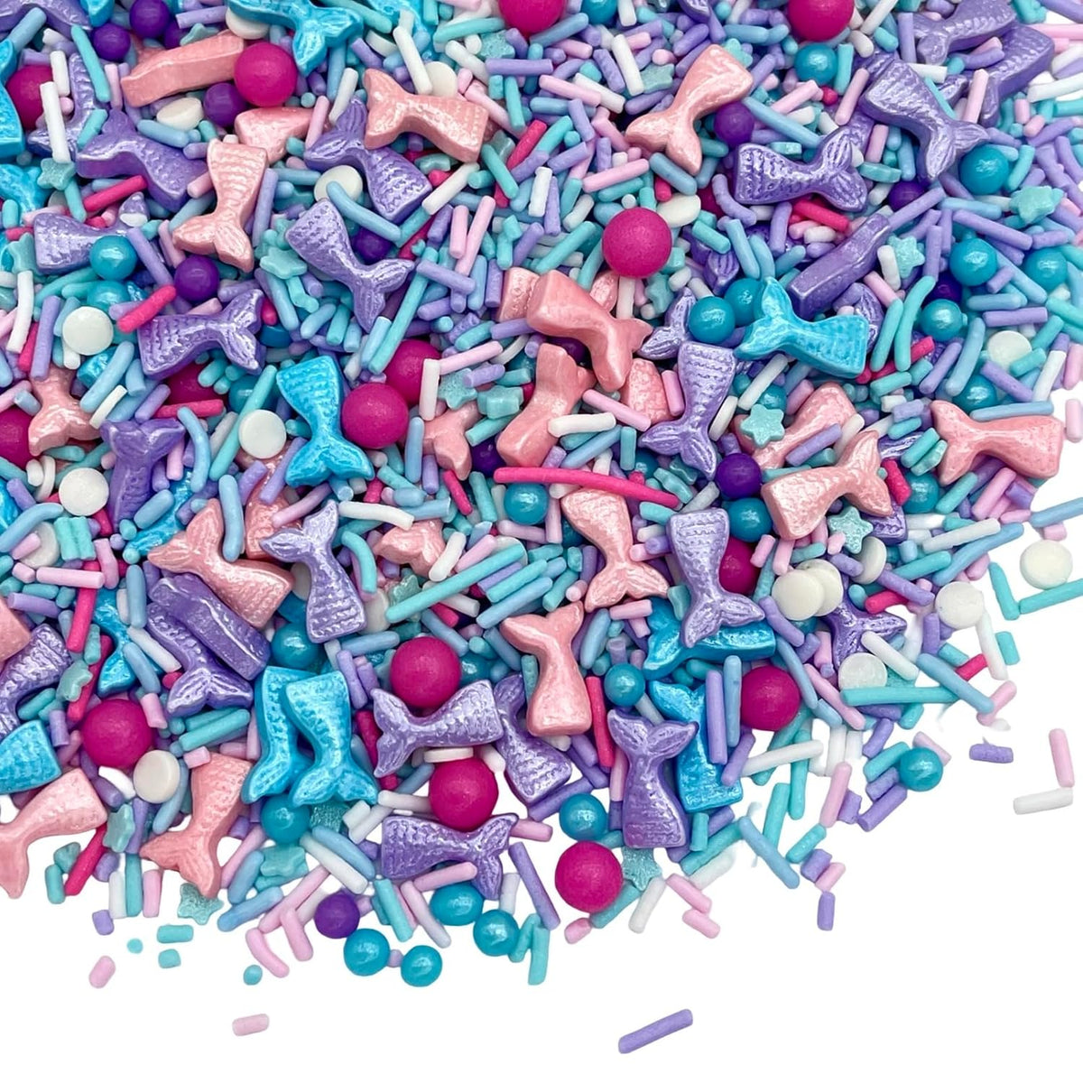 Manvscakes Sprinkles- Edible Cake and Cupcake Sprinkles with Assorted Shapes and Sizes for Parties, Metallic Sprinkle Mix for Cookies, Ice Cream, Cake and Cupcake Decorating, 4 oz (Mermaid)