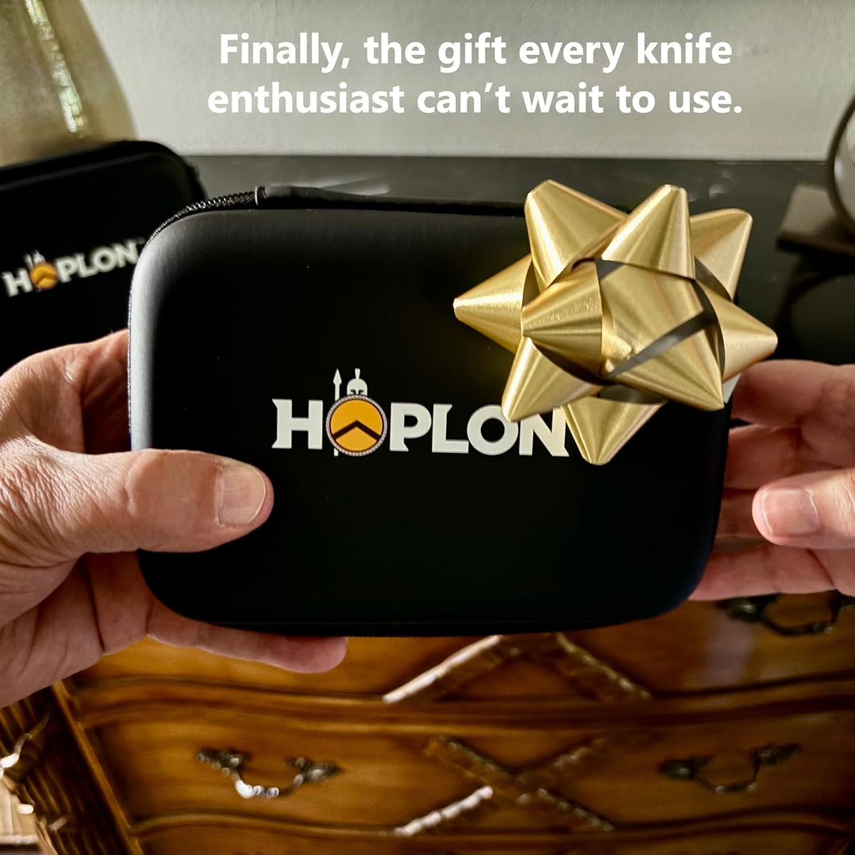 HOPLON Blade Premium Knife Care Kit – Folding Knives Open & Close Easily, Keep Blades Smooth & Rust-Free – Low-Odor Synthetic Oil with Needle, Dauber, Sharpener & Microfiber Towel in Zippered Case