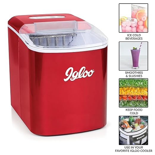 Igloo 26-lb Automatic Electric Countertop Ice Maker - 9 Cubes in 7 Mins, with Scoop and Basket