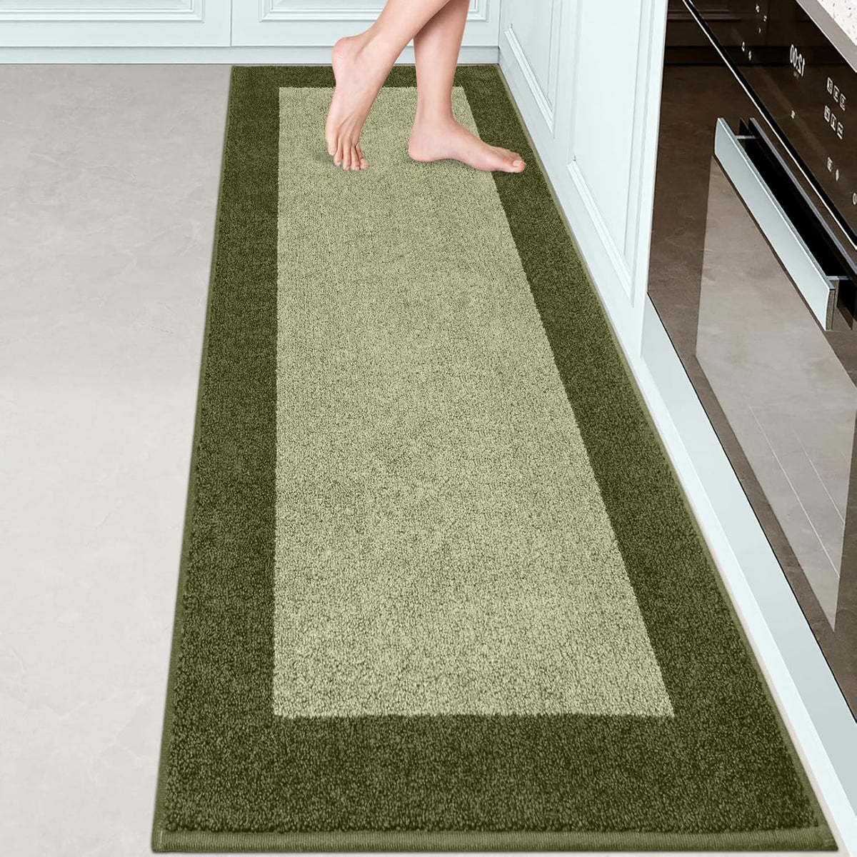 Machine Washable Runner Rug 24" x 84", Non Slip Kitchen Mat for Floor, Absorbent Entryway Rug for Kitchen, Bedroom, Hallway, Bathroom, Door (Roll Packing)