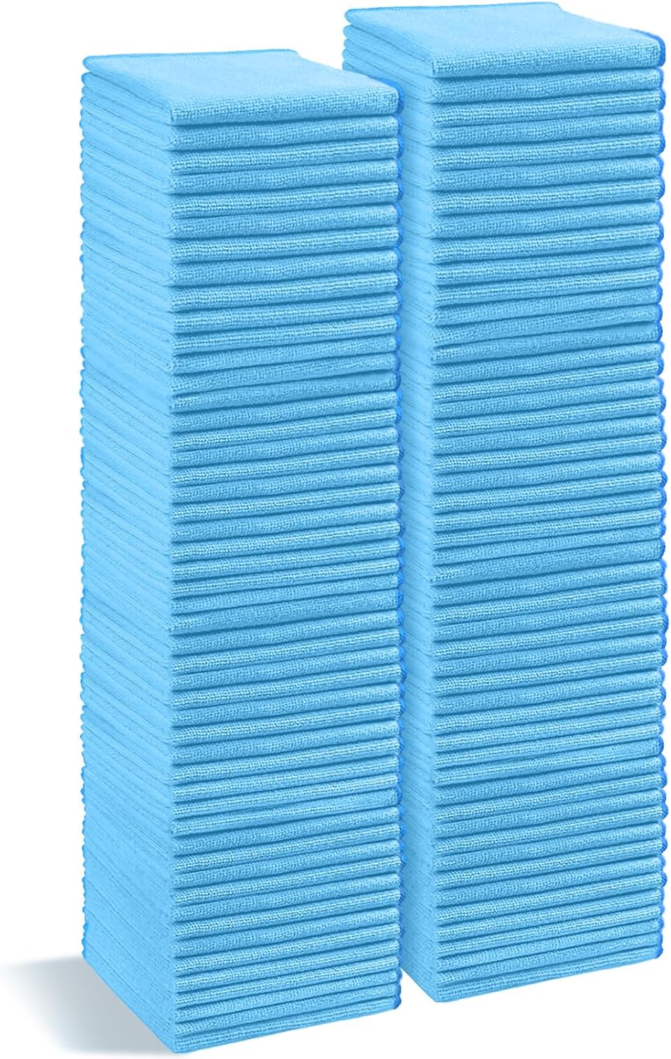 HOMEXCEL Blue Microfiber Cleaning Cloth, 100 Pack Cleaning Towels for Kitchen, Lint Free, Scratch-Free, Highly Absorbent, and Reusable Cleaning Rags for House, Window and Glass, Cars, 11.5 X11.5 inch