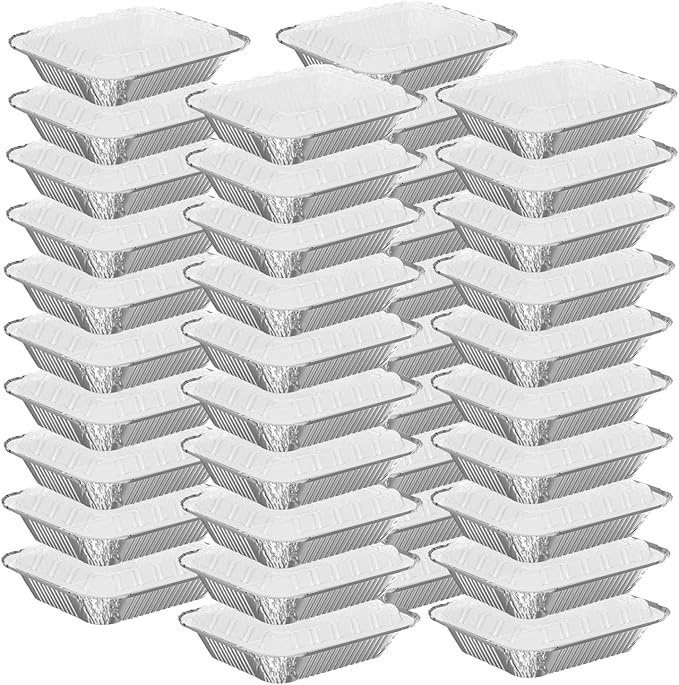 WANBAO 20 PACK 9.8"x7.2" Disposable Tin Foil Pans with Plastic Lids 4 LB Aluminum Pans To Go Containers for Cooking, Baking, Catering Party Meal Prep, Take Out, Freeze, Food Storage