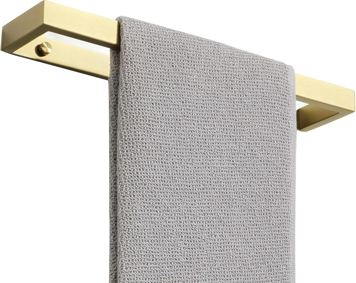 Alise Bathroom Towel Bar, Self Adhesive Hand Towel Holder, Two Usage Methods, 304 Stainless Steel Gold Towel Bar, Wall Mount Bath Towel Rack 12 Inch, GJF030-G