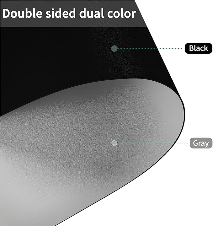 Leather Desk Mat,1.8mm Thick,12x42 Inch Desk Cover,Desk Protector Mat,Dresser Cover Top,Nail Table Mat,Dresser Cover,Quartz Countertop Protector,Table Sticker Cover(Black+Gray,12×42)