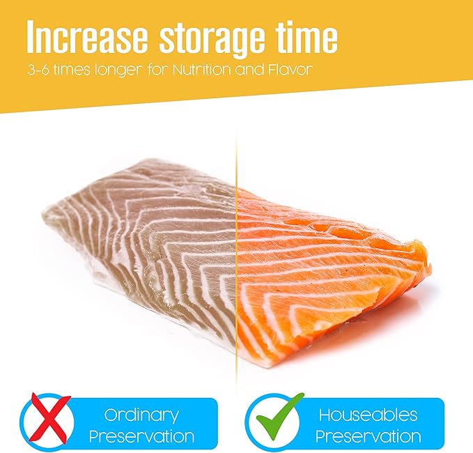Houseables Vacuum Seal Bags, Vacuum Sealer Rolls, Sous Vide Bags, Food Saver Rolls, 2 Pack, 11 Inch & 8 Inch x 50FT, Commercial Grade, Vaccum Sealed Storage, Microwave & Freezer Safe, Store A Meal