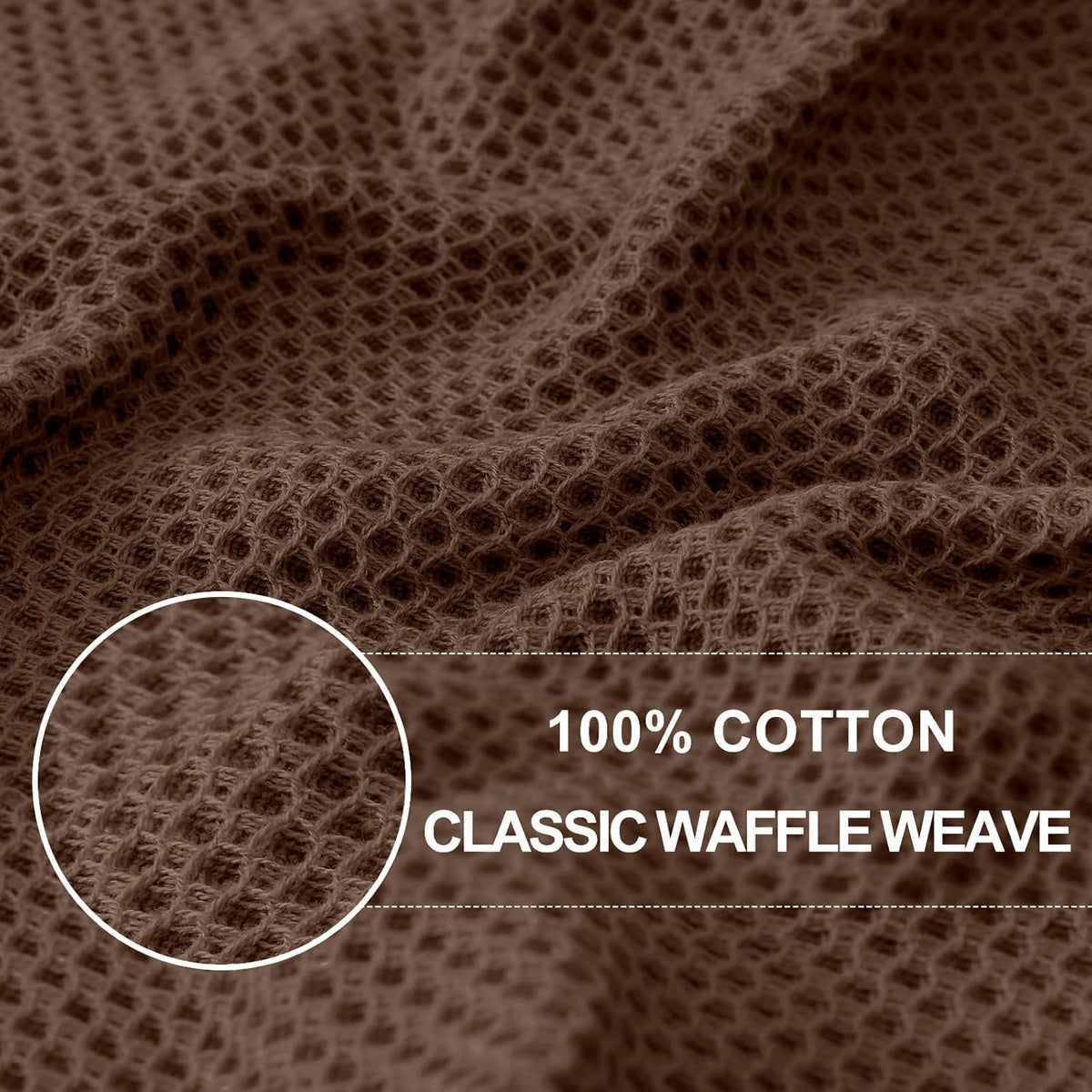 Homaxy 100% Cotton Waffle Weave Kitchen Dish Cloths, Ultra Soft Absorbent Quick Drying Dish Towels, 12 x 12 Inches, 12-Pack, Coffee