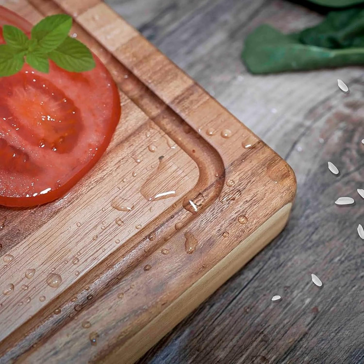 Acacia Wood Cutting Board – Large 18x12 Wood Cutting Boards for Kitchen with Juice Groove, Reversible Prep & Serving Board, Wooden Chopping Board for Mess-Free Cooking