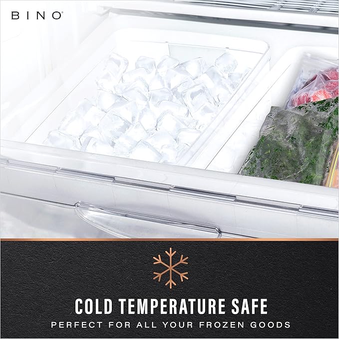 BINO | Plastic Storage Bins, Medium - 2 Pack | THE LUCID COLLECTION | Multi-Use Built-In Handles | BPA-Free | Clear Storage Containers | Fridge Organizer | Pantry & Home Organization
