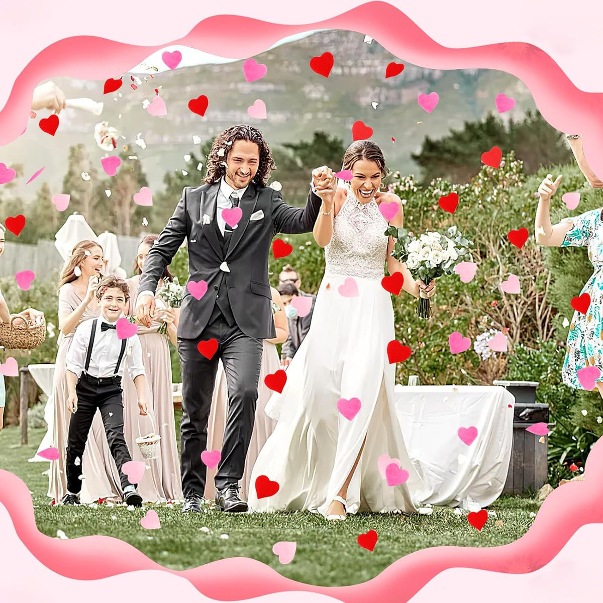 MARFOREVER Valentine's Day Heart Paper Confetti, Red Heart Tissue Decorations Valentine Party Scatter Table Confetti Sprinkles Hearts for Balloons Wedding Birthday Festival Supplies