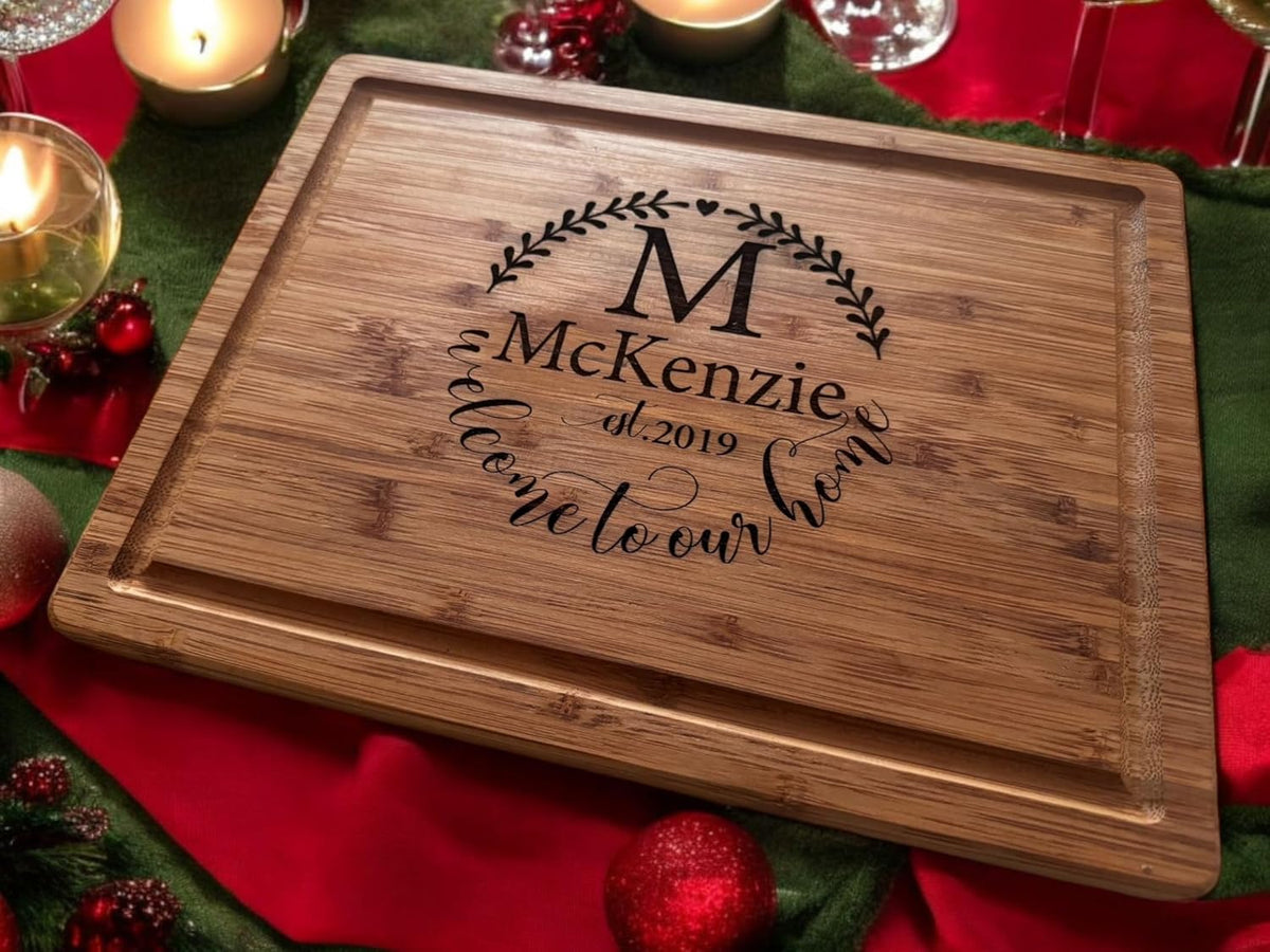 Handmade Personalized Cutting Board - Wedding, New Home, and Bridal Shower Gifts - Engraved Charcuterie Boards